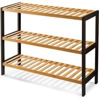 Keplin 3-Tier Bamboo Shoe Rack - Wooden Shoe Organiser with Large Capacity in Natural