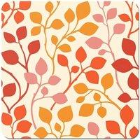 Warren Reed - Designer Colorful Autumn Leaves Coasters - Set of 4 in Red