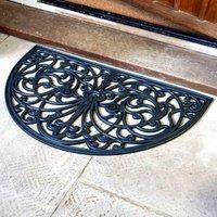 Marco Paul Non Slip Rubber Door Mat - Half Moon in Black | Size: Medium