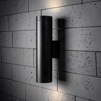 CGC Lighting 'Lucas' Black Extra Long GU10 Double Up & Down Outdoor Wall Light Spotlight IP44 Aluminium