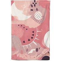 Warren Reed - Designer Abstract Pink White Tea Towel