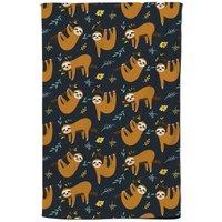 Warren Reed - Designer Cute Sloths Tea Towel in Brown