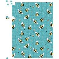 Warren Reed - Designer Hand Drawn Busy Bees Jigsaw Puzzle in Blue | Size: 1000 Pieces