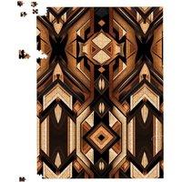 Warren Reed - Designer Black & Brown Intricate Pattern Jigsaw Puzzle | Size: 500 Piece