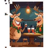 Warren Reed - Designer Reindeers Having A Beer Jigsaw Puzzle | Size: 1000 Pieces