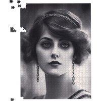 Warren Reed - Designer Edwardian Showgirl Jigsaw Puzzle in Black | Size: 1000 Pieces
