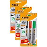Bic 2000 Bullet Tip Permanent Marker - Assorted Colours (Black, Blue, Red, Green) - Pack of 3