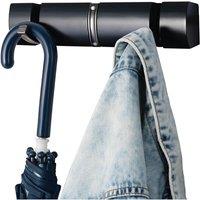 House of Home 3 Wall Mounted Black Coat Hooks Hanging Clothes Rack for Doors Halls Bedrooms