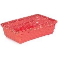Red Hamper Small Red Painted Bamboo Serving Tray in Brown