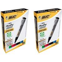 Bic 2000 Bullet Tip Permanent Marker Assorted Colours Pack of 4 Markers x2