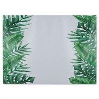 Benjamin Tate Design Half Botanical Border Glass Chopping Board in Natural