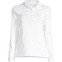 Lands' End Women's Plus Long Sleeve Supima Cotton Polo Shirt in White | Size: 28-30