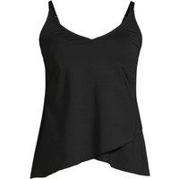 Lands' End Women's Plus Tulip Hem Tankini Top in Black | Size: 8