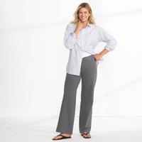 Lands' End Women's Starfish Wide Leg Stretch Jersey Trousers in Charcoal | Size: 10-12