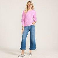 Lands' End Women's Petite Wide Leg Cropped Jeans, High Waisted in Indigo | Size: 14