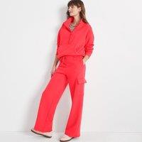 Lands' End Women's Serious Sweats Quarter Zip Sweatshirt in Coral | Size: 20