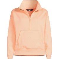 Lands' End Women's Serious Sweats Quarter Zip Sweatshirt in Peach | Size: 16-18
