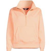 Lands' End Women's Serious Sweats Quarter Zip Sweatshirt in Peach | Size: 10-12