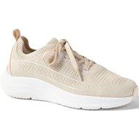 Lands' End Women's Lightweight Knitted Trainers in Stone | Size: 7