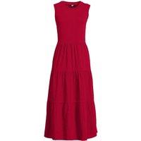 Lands' End Women's Sleeveless Tiered Jersey Midi Dress in Red | Size: 16-18