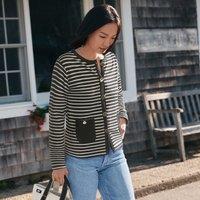 Lands' End Women's Button Detail Cardigan in White | Size: 16-18