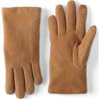 Lands' End Women's Touchscreen Suede Gloves in Brown | Size: Small