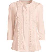 Lands' End Women's Lightweight Cotton Modal Embellished Blouse in Pink | Size: 20