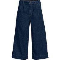 Lands' End Women's Wide Leg Denim Culotte Jeans, Mid Rise in Dark Indigo | Size: 14-16