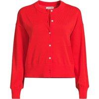 Lands' End Women's Fine Gauge Cropped Cotton Cardigan in Coral | Size: 10-12