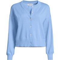 Lands' End Women's Fine Gauge Cropped Cotton Cardigan in Pale Blue | Size: 20