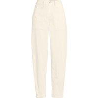 Lands' End Women's Petite Barrel Leg Chinos, High Waisted in Ivory | Size: 14-16