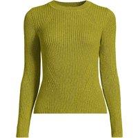 Lands' End Women's Ribbed Cotton Blend Sweater in Green | Size: 20