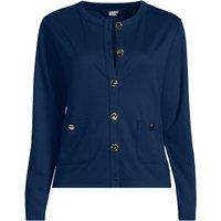 Lands' End Women's Button Detail Cardigan in Navy | Size: 14-16