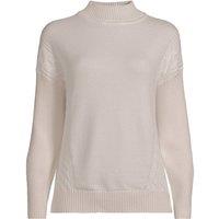 Lands' End Women's Silk Touch Polo Neck Jumper in Ivory | Size: 14-16