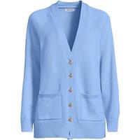 Lands' End Women's Drifter Cotton Relaxed V-neck Cardigan in Pale Blue | Size: 14-16