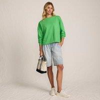 Lands' End Women's Lightweight Sweatshirt in Bright Green | Size: 14-16