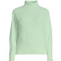 Lands' End Women's Soft Touch Button Cuff Jumper in Pale Green | Size: 10-12