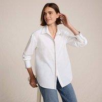 Lands' End Women's Embellished Placket Shirt in White | Size: 12