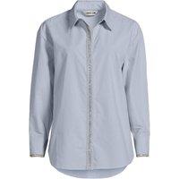 Lands' End Women's Embellished Placket Shirt in Light Blue | Size: 12