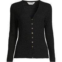 Lands' End Women's Petite Crinkle Cardigan in Black | Size: 14-16