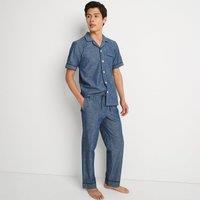Lands' End Men's Essential Cotton Pyjama Bottoms in Indigo | Size: Large
