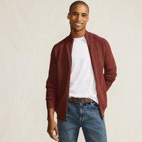 Lands' End Men's Drifter Plated Zip Cardigan in Brown | Size: 2XL
