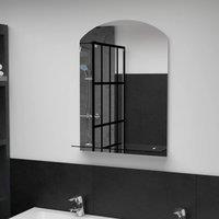Berkfield Home Wall Mirror with Shelf 50x70 cm Tempered Glass in Silver