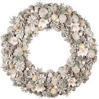 Dibor 50cm Giant Morning Frost Xmas Decor Front Door Wreath Christmas Wreath in Red