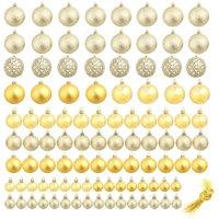 Berkfield Home 100 Piece Christmas Ball Set 3/4/6 cm Gold