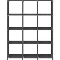Berkfield Home 12-Cube Display Shelf Grey 103x30x141 cm Fabric | Size: 103 x 30 x 141 cm