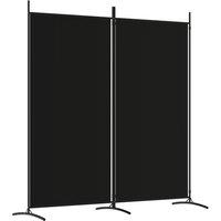 Berkfield Home 2-Panel Room Divider Black 175x180 cm Fabric