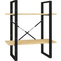 Berkfield Home 2-Tier Book Cabinet 60x30x70 cm Solid Pine Wood in Brown | Size: 60 x 30 x 70 cm