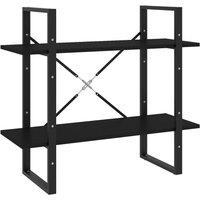 Berkfield Home 2-Tier Book Cabinet Black 80x30x70 cm Engineered Wood | Size: 80 x 30 x 70 cm