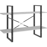 Berkfield Home 2-Tier Book Cabinet Concrete Grey 100x30x70 cm Engineered Wood | Size: 100 x 30 x 70 cm